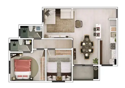 San Giovanni: Planta 04 - 2 dorm 70,31m² - opção