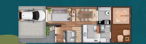 Felicittá Residencial: Planta - 01 - 92m² - piso inferior